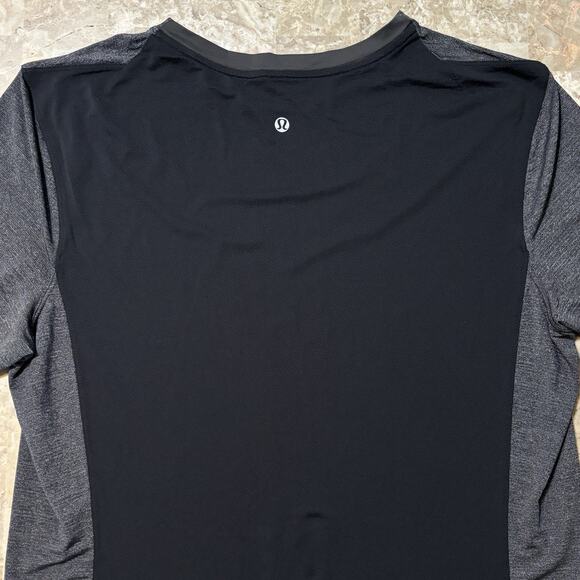 Lululemon Shirt Mens Medium Black Grey Short Sleeve Tee Basic Gym Running - Picture 1 of 7